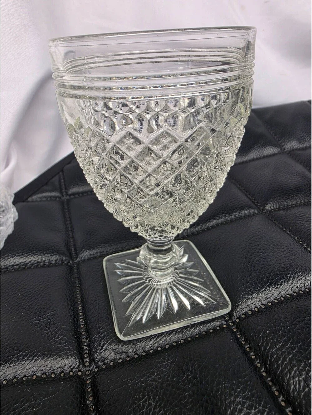 Anchor Hocking Miss America Clear Depression Glass 5 oz Wine Champagne Goblet